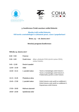 5. konference České asociace orální historie Mnoho tváří orální