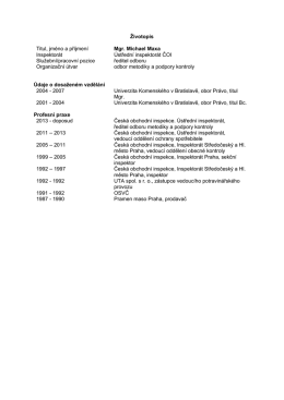 ředitel odboru metodiky a podpory kontroly