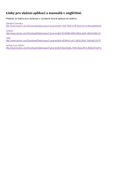 Linky pro stažení aplikací a manuálů v angličtině.