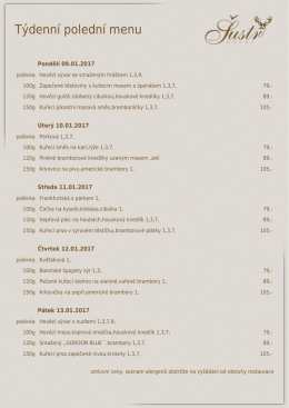 Týdenní polední menu - Hotel Šustr Nasavrky