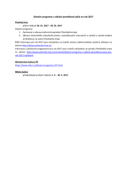 Dotačn&iacute; programy v oblasti pam&aacute;tkov&eacute; p&eacute;če na rok 2017