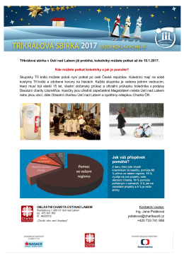 Tř&iacute;kr&aacute;lov&aacute; sb&iacute;rka v &Uacute;st&iacute; nad Labem již prob&iacute;h&aacute;, koledn&iacute;ky můžete