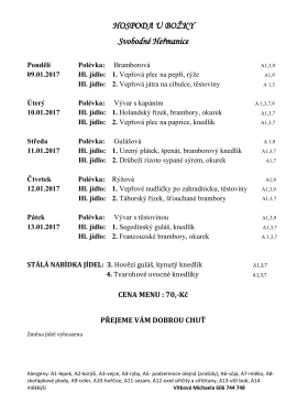 Týdenní menu 9. 1.