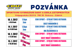 Pozvánka na extraligu žen ve stolním tenise 14.