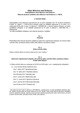 OZV 1/2016 o nočn&iacute;m klidu - Obec B&iacute;lovice nad Svitavou