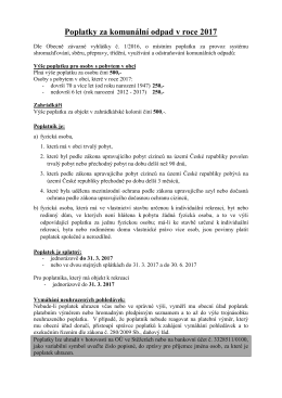 Poplatky za komunální odpad v roce 2017