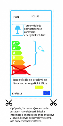 PAN Toto svítidlo se prodává se žárovkou energetické třídy: