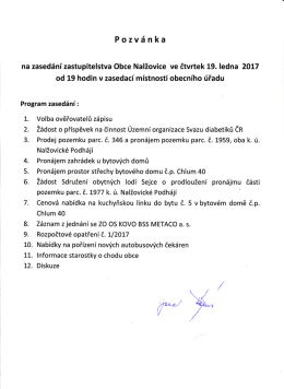 Pozvánka na zasedání zastupitelstva