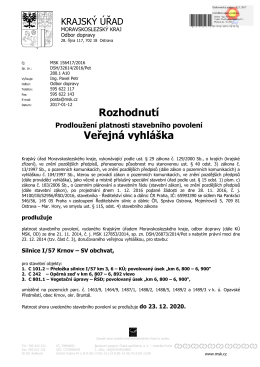 Odbor dopravy - Rozhodnutí - Prodloužení platnosti staveb