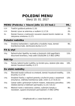 polední menu - restaurace v OD kika