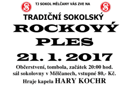 T.J. Sokol Mělčany - pozv&aacute;nka na ples 21.1.2017