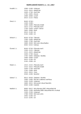 Rozpis ledů od 2. 1. 2017