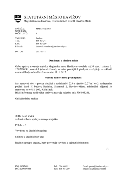 STATUT&Aacute;RN&Iacute; MĚSTO HAV&Iacute;ŘOV