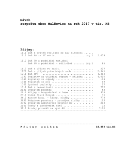 Návrh rozpočtu obce na rok 2017