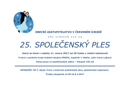 Pozvánka na 25. Společenský ples v Červeném Újezdě dne 11.02