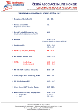 TERMÍNOVÝ KALENDÁŘ INLINE HOKEJE