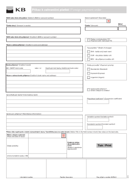 Příkaz k zahraniční platbě | Foreign payment order