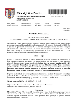 Stanoven&iacute; přechodn&eacute; &uacute;pravy provozu č.j. 864/2017/SD-KO