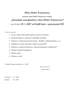 na čtvrtek 19. 1. 2017 od 16,00 hod. v prostor