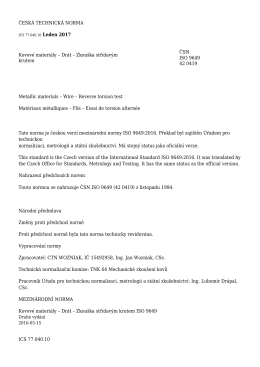 Zkouška střídavým krutem ČSN ISO 9649 42 0419 Metallic materials