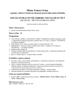 VŘ prac. odb. sociálních věcí 2017