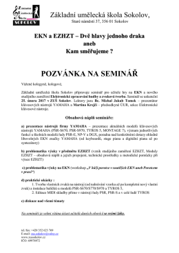 POZVÁNKA NA SEMINÁŘ