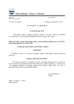Veřejná vyhláška - usnesení o ustanovení opatrovníkem
