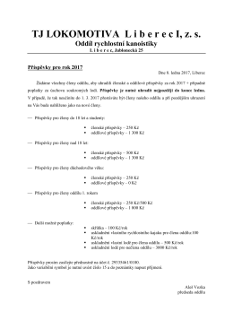 příspěvky 2017 - Aktuality kanoistika Liberec