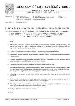 Zpráva č.2 o uplatńování ÚP Rozsochatec