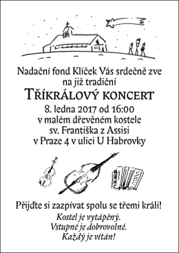 Tříkrálový koncert - Nadační fond Klíček