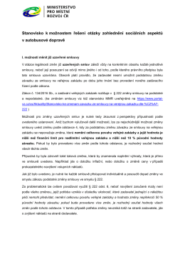Stanovisko k možnostem ře&scaron;en&iacute; ot&aacute;zky zohledněn&iacute; soci&aacute;ln&iacute;ch