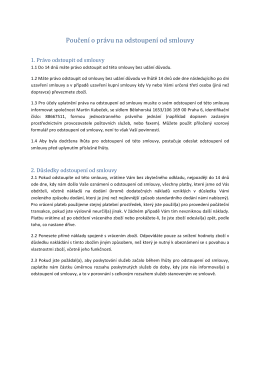 Poučen&iacute; o pr&aacute;vu na odstoupen&iacute; od smlouvy