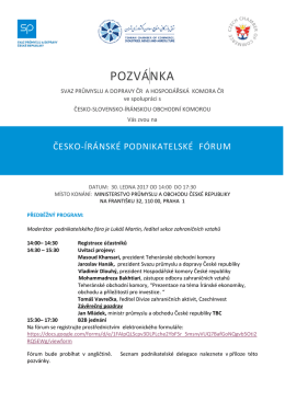 pozv&aacute;nka - Svaz průmyslu a dopravy Česk&eacute; Republiky
