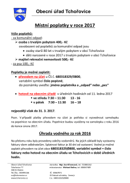 M&iacute;stn&iacute; poplatky v roce 2017