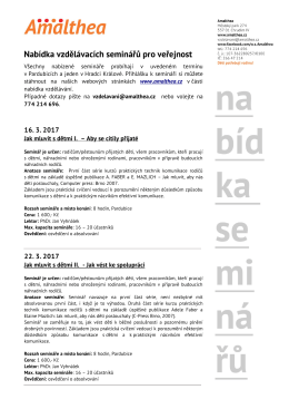 vzdělávací semináře pro veřejnost a odborníky