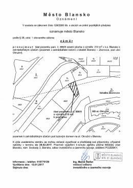 Oznámení - Blansko