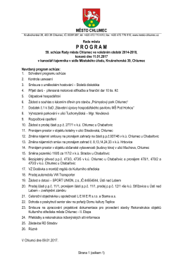 Návrh programu 59. schůze rady města