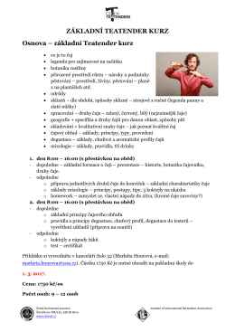 základní Teatender kurz