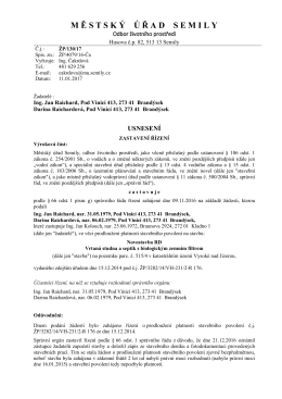 zastavení řízení - Vysoké nad Jizerou