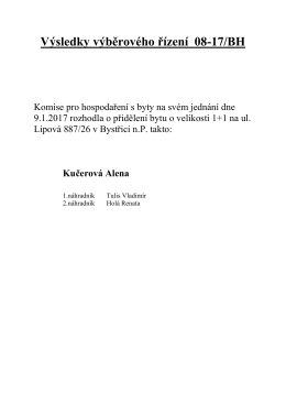 Výsledky výběrového řízení 08