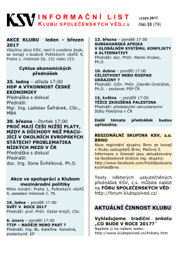 Informačn&iacute; list č. 79 - Klub společensk&yacute;ch věd