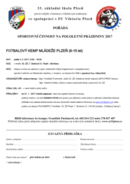informačním letáku - 33. základní škola Plzeň