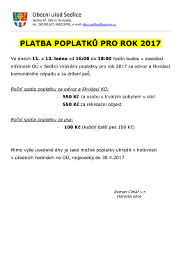 platba poplatků pro rok 2017