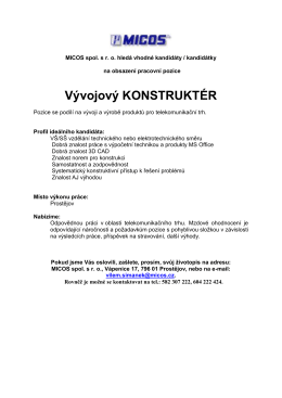 Vývojový KONSTRUKTÉR