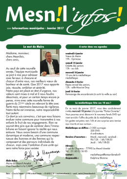 Mesnil infos janvier 2017 - Le Mesnil