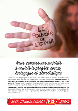 Nous sommes une majorité à vouloir le progrès social, écologique