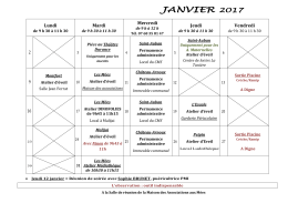 Programme RAM`ip – Janvier / Février 2017