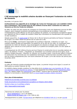 L`UE encourage la mobilité urbaine durable en finançant l