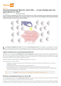 Les mesures agricoles du PLF 2017 et du PLFR 2016 - Terre-net