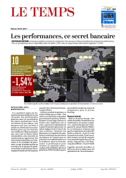 Les performances, ce secret bancaire